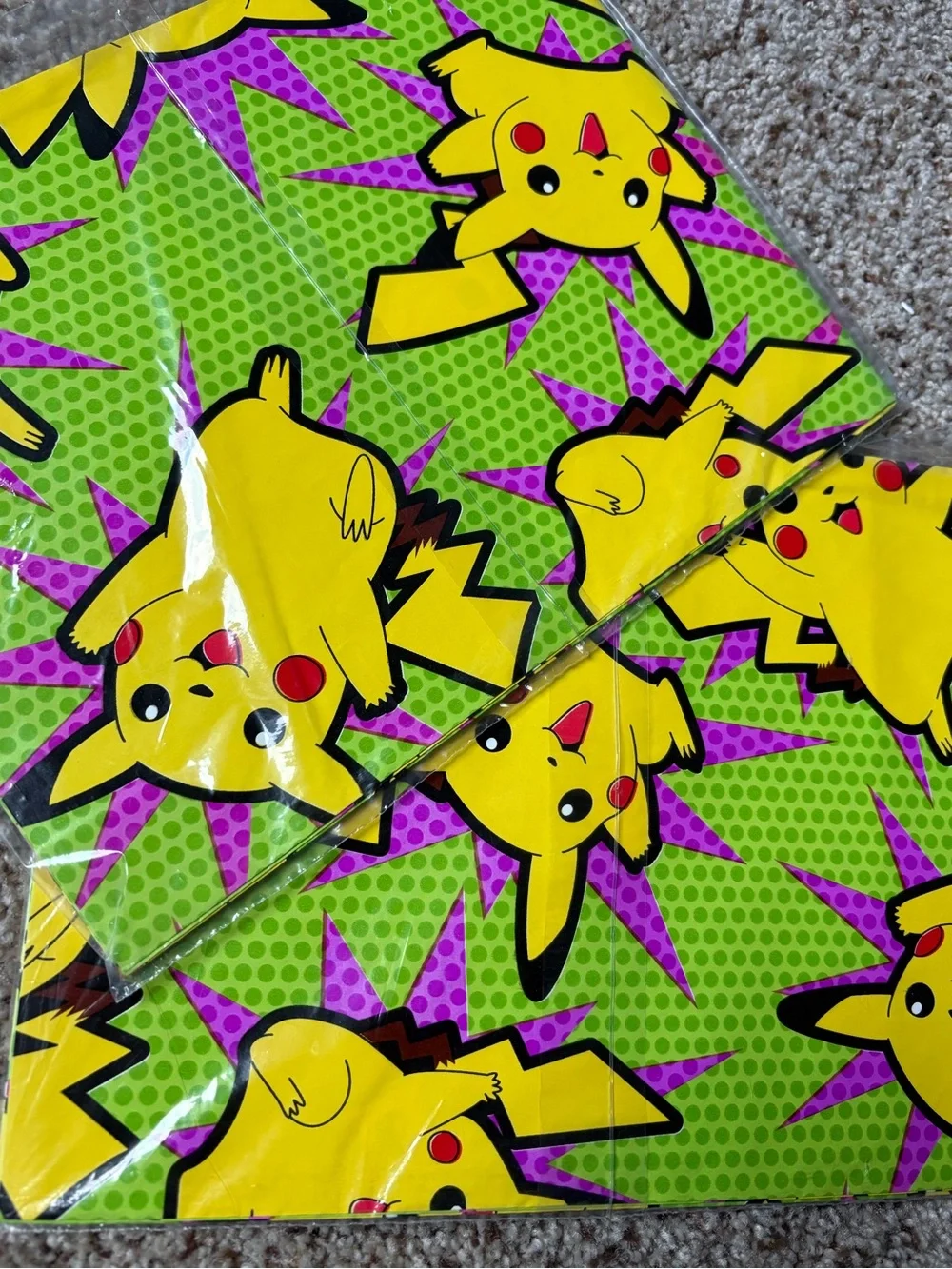 Set of 2 Rare Pikachu Gift Wrap Sheets